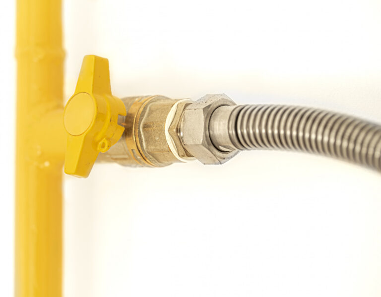 Plumbing Landing Page 4 Yellow gas line with flexible connector