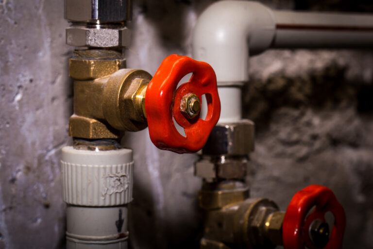 Plumbing Landing Page 6 Plumbing shutoff valve with red handle