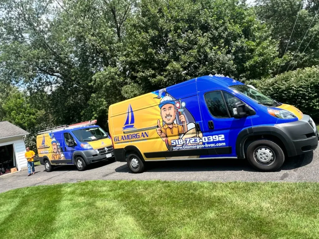 HVAC Landing Page 7 Glamorgan Heating and Cooling wrapped service vans